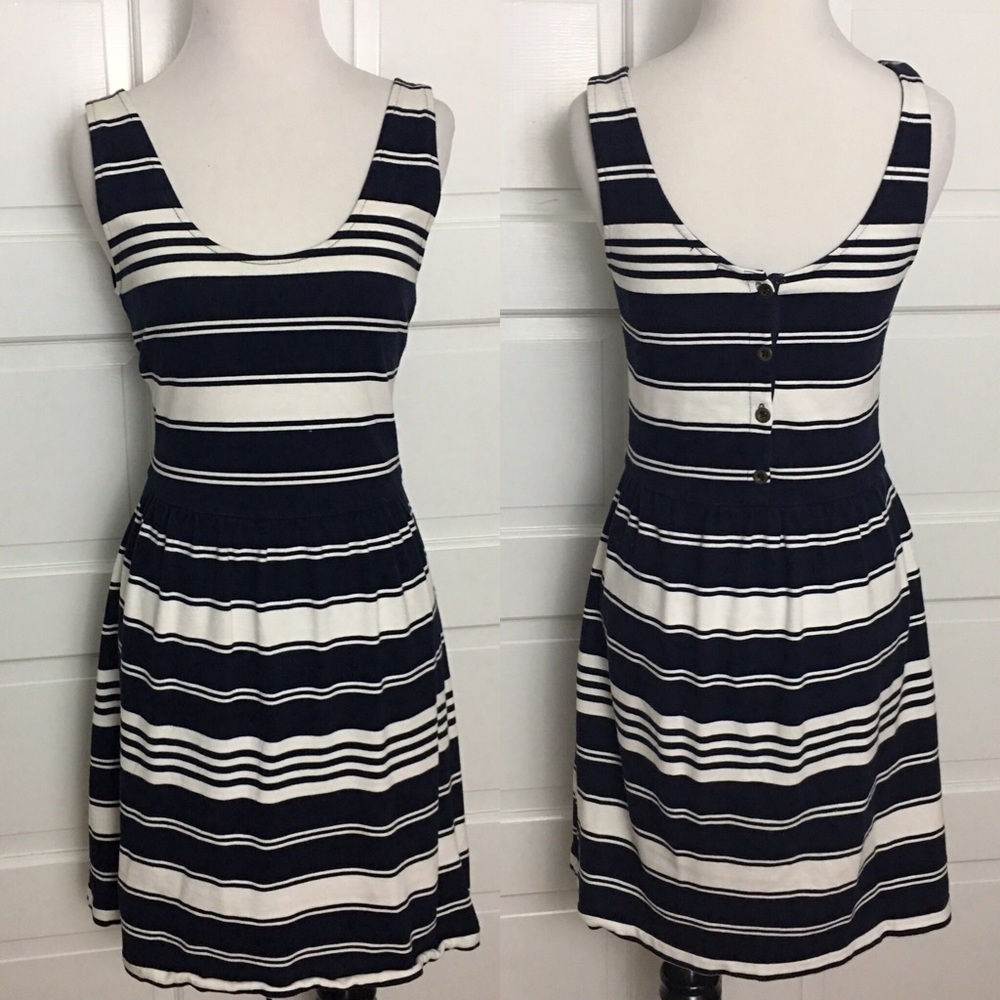 J Crew Factory Striped Villa Dress XS Nautical